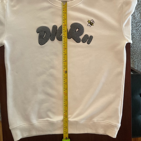 Dior Sweatshirt Womens XXL Kaws Collaboration White Bumble Bee Logo - Picture 6 of 11